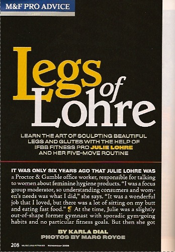 Muscle & Fitness Feature Story about Julie Lohre