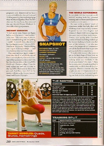 Muscle & Fitness Feature Story about Julie Lohre