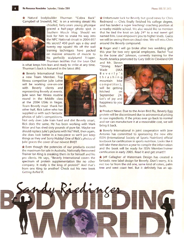 No Nonsense Magazine Bodybuilding World News
