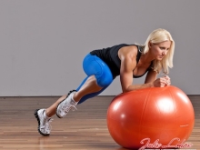 Stability Ball Plank Knee Drive Elbow